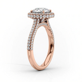 2 CT Princess Cut Halo & Pave Lab-Grown Diamond Engagement Ring