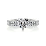 1 CT Heart Cut Pave Lab-Grown Diamond Bridal Set