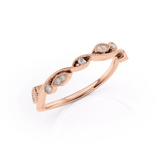 0.06 TCW Round Cut Lab-Grown Diamond Curved Wedding Band