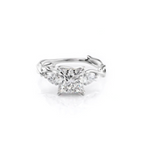 2 CT Princess Cut Three Stone Twig Lab-Grown Diamond Engagement Ring