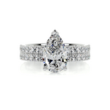 2 CT Pear Cut Pave Lab-Grown Diamond Bridal Set