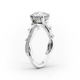 1.5 CT Pear Cut Three Stone Twig Lab-Grown Diamond Engagement Ring