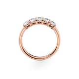 1 TCW Oval Cut Lab-Grown Diamond Five Stone Wedding Band