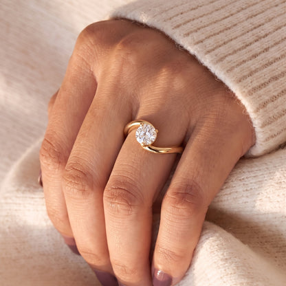 2 CT Round Cut Semi Pave Lab-Grown Diamond Engagement Ring