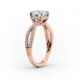 2 CT Princess Cut Split Shank Pave Lab-Grown Diamond Engagement Ring