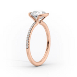 2 CT Princess Cut Half Bezel Pave Lab-Grown Diamond Engagement Ring