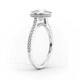 2 CT Princess Cut Bezel Pave Lab-Grown Diamond Engagement Ring