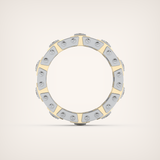 3.30 CT Two Tone Princess & Round Moissanite Diamond Band For Him