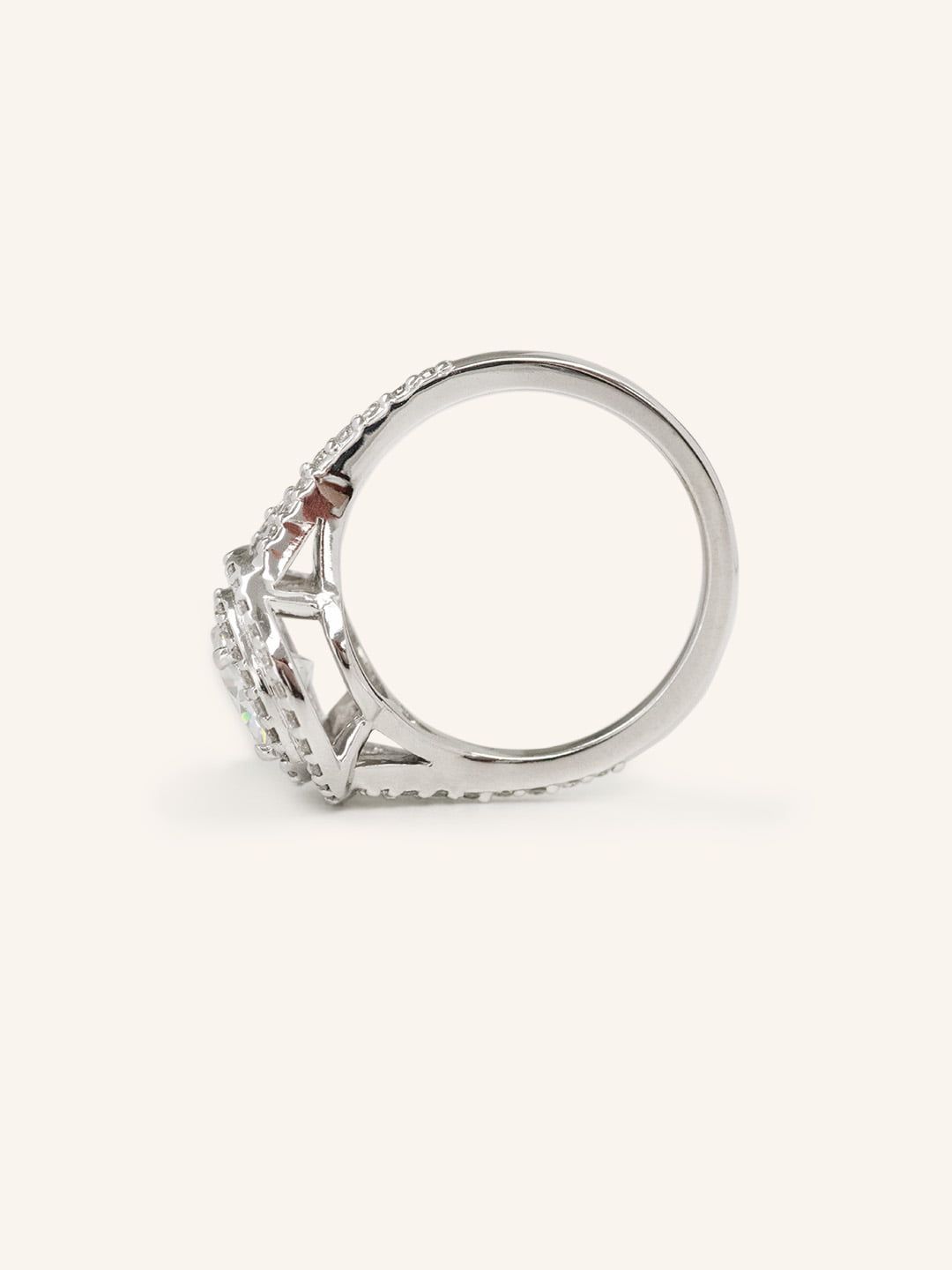 1 CT Round Cut Double Halo Lab-Grown Diamond Engagement Ring 2