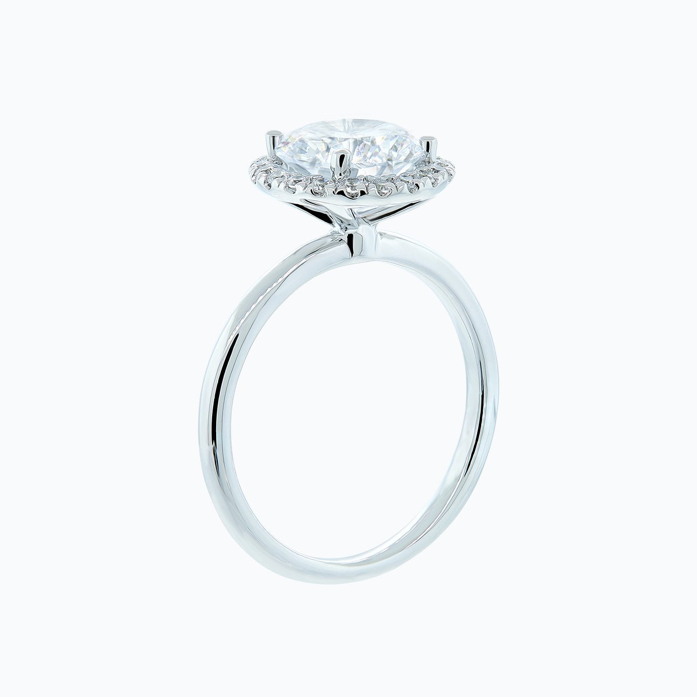 2.0 CT Round Shaped Moissanite Halo Engagement Ring