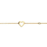 0.02 TCW Round Shaped Lab-Grown Diaomond Heart Bracelet