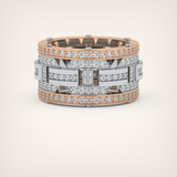 2.10 CT  Two Tone style Moissanite Diamond Men's Wedding Band