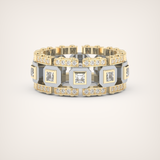 3.30 CT Two Tone Princess & Round Moissanite Diamond Band For Him