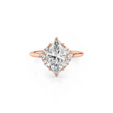 2 CT Marquise Cut Cluster Lab-Grown Diamond Engagement Ring
