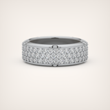 1.00 CT Muti- Row Setting Moissanite Diamond Band For Him