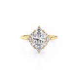 2 CT Marquise Cut Cluster Lab-Grown Diamond Engagement Ring