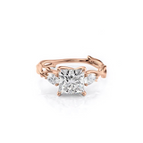 2 CT Princess Cut Three Stone Twig Lab-Grown Diamond Engagement Ring