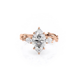 2.5 CT Marquise Cut Three Stone Twig Lab-Grown Diamond Engagement Ring