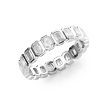2 TCW Emerald Cut Lab-Grown Diamond Bezel Full Eternity Wedding Band