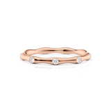 0.1 TCW Round Cut Lab-Grown Diamond Curved Wedding Band