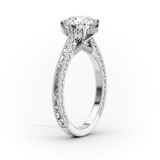 2 CT Emerald Cut Vintage Hidden Halo Lab-Grown Diamond Engagement Ring
