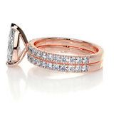 2 CT Pear Cut Pave Lab-Grown Diamond Bridal Set