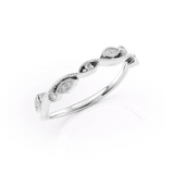 0.06 TCW Round Cut Lab-Grown Diamond Curved Wedding Band