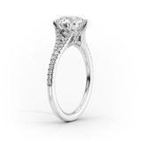2 CT Princess Cut Split Shank Pave Lab-Grown Diamond Engagement Ring