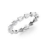 1.5 TCW East West Pear Cut Lab-Grown Diamond Full Eternity Wedding Band