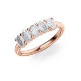 1 TCW Oval Cut Lab-Grown Diamond Five Stone Wedding Band
