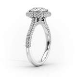 2 CT Princess Cut Halo & Pave Lab-Grown Diamond Engagement Ring