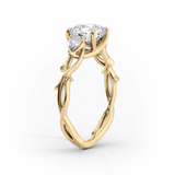 2 CT Oval Cut Three Stone Twig Lab-Grown Diamond Engagement Ring