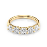 1.5 TCW Round Cut Lab-Grown Diamond Five Stone Wedding Band