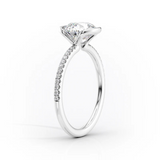 2 CT Princess Cut Half Bezel Pave Lab-Grown Diamond Engagement Ring