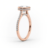 2 CT Princess Cut Bezel Pave Lab-Grown Diamond Engagement Ring