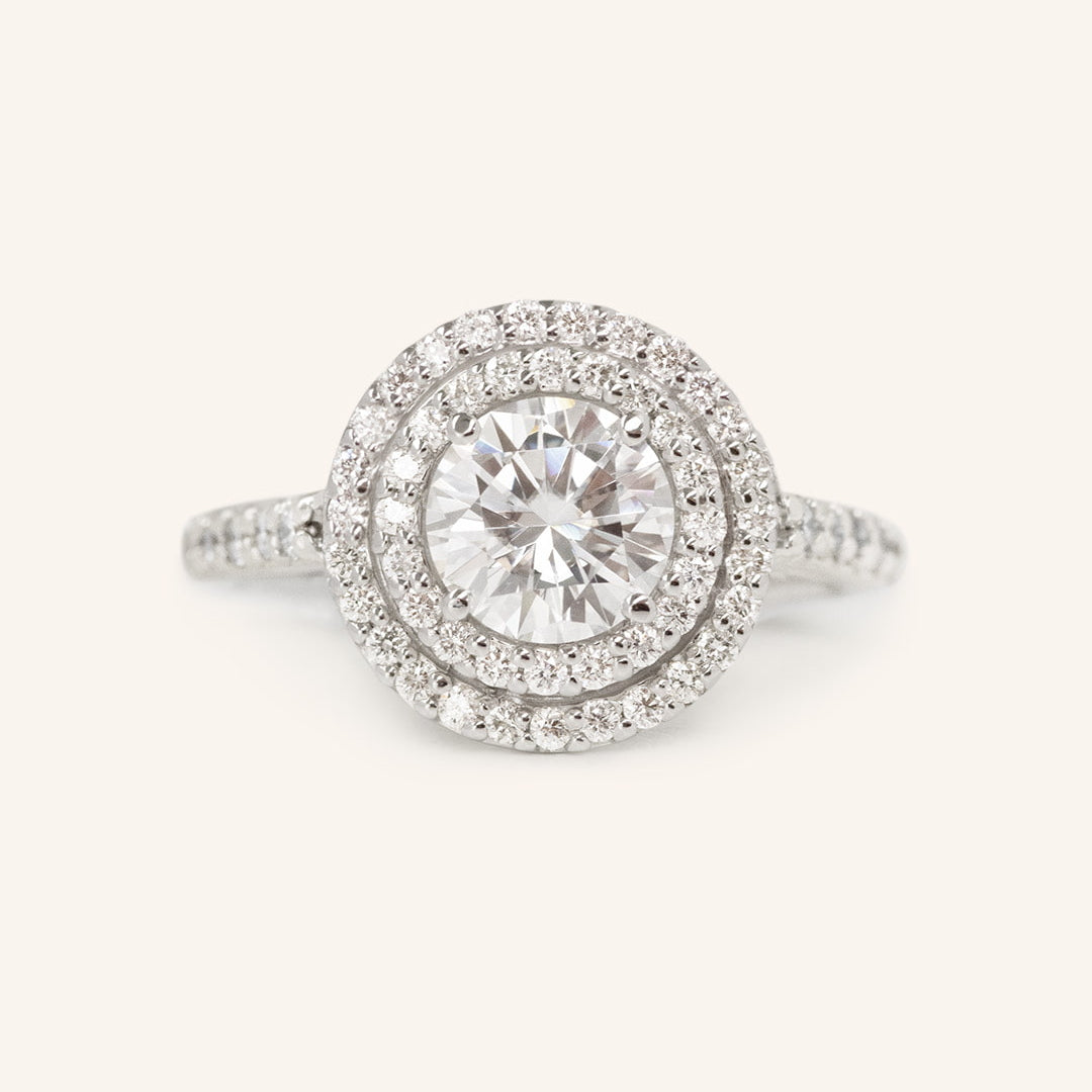 1 CT Round Cut Double Halo Lab-Grown Diamond Engagement Ring 1