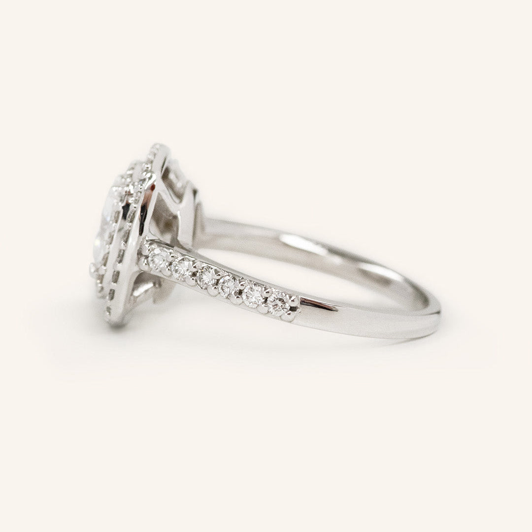 1 CT Cushion Cut Double Halo Lab-Grown Diamond Engagement Ring 2