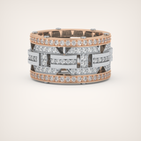 2.10 CT  Two Tone style Moissanite Diamond Men's Wedding Band