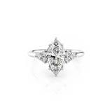 2 CT Marquise Cut Cluster Lab-Grown Diamond Engagement Ring