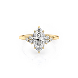2 CT Marquise Cut Cluster Lab-Grown Diamond Engagement Ring