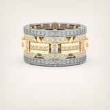 2.10 CT  Two Tone style Moissanite Diamond Men's Wedding Band