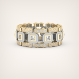 3.30 CT Two Tone Princess & Round Moissanite Diamond Band For Him