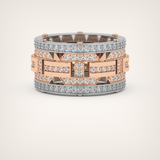 2.10 CT  Two Tone style Moissanite Diamond Men's Wedding Band