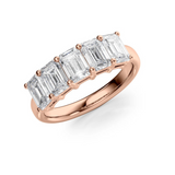 2.5 TCW Emerald Cut Lab-Grown Diamond Five Stone Wedding Band