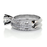 1 CT Round Cut Pave Lab-Grown Diamond Bridal Set