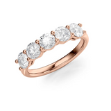 1.5 TCW Round Cut Lab-Grown Diamond Five Stone Wedding Band