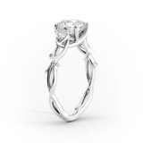 2 CT Oval Cut Three Stone Twig Lab-Grown Diamond Engagement Ring