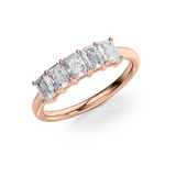 1 TCW Radiant Cut Lab-Grown Diamond Five Stone Wedding Band