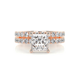 1.5 CT Princess Cut Pave Lab-Grown Diamond Bridal Set