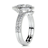 1.5 CT Pear Cut Halo & Pave Lab-Grown Diamond Bridal Set